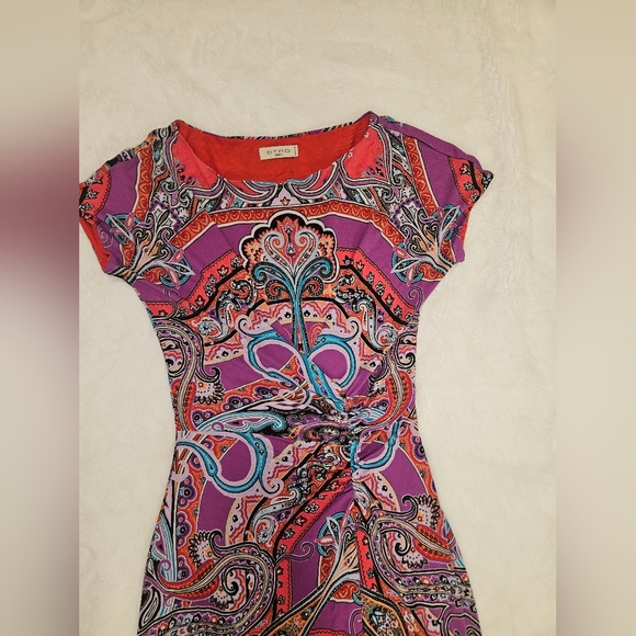 Etro Milano Paisley Print Mini Dress Size M - Picture 4 of 7